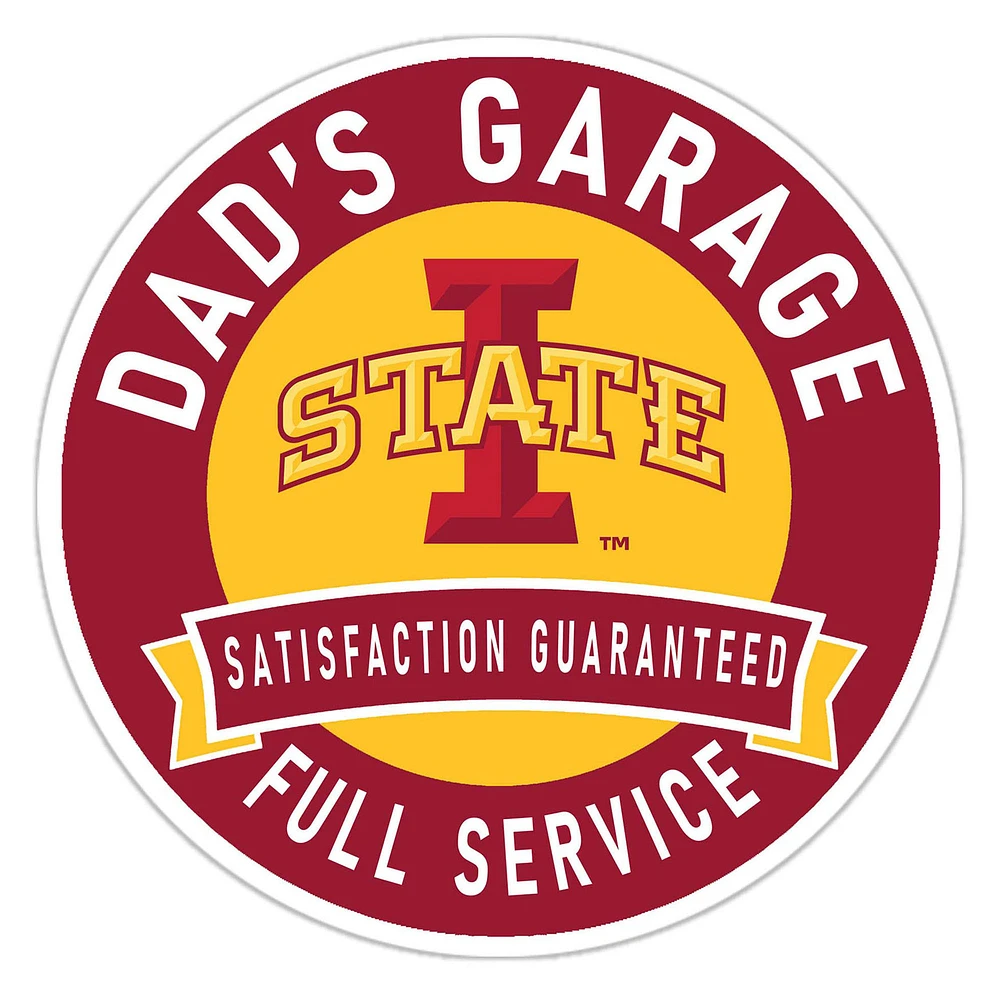 Iowa State Cyclones 16" Dad's Garage Wood Sign