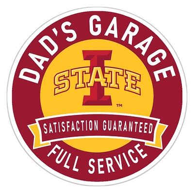 Iowa State Cyclones 16" Dad's Garage Wood Sign