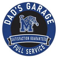 Memphis Tigers 16" x 16" Dad's Garage Wood Sign
