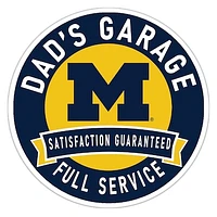 Michigan Wolverines 16" Dad's Garage Wood Sign