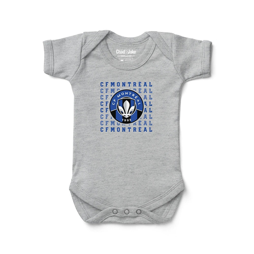 Newborn & Infant Chad Jake Heather Gray CF Montreal Retro Bodysuit