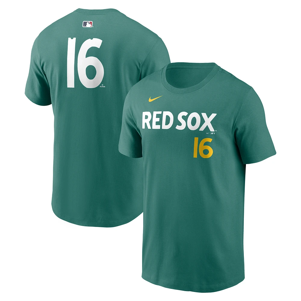 Men's Nike Jarren Duran Green Boston Red Sox 2025 City Connect Fuse Name & Number T-Shirt