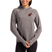 Women's Cutter & Buck Heather Charcoal Arizona Cardinals Primary Logo Adapt Knit Recycled Raglan Pullover Hoodie