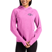 Women's Cutter & Buck Pink Baltimore Ravens Tonal Logo Adapt Knit Recycled Raglan Pullover Hoodie
