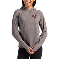 Women's Cutter & Buck Heather Charcoal Tampa Bay Buccaneers Primary Logo Adapt Knit Recycled Raglan Pullover Hoodie