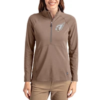 Women's Cutter & Buck Brown Arizona Cardinals Tonal Adapt Eco Knit Stretch Recycled Raglan Half-Zip Pullover