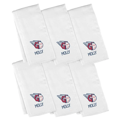 Infant Chad & Jake White Cleveland Guardians Personalized Burp Cloth -Pack