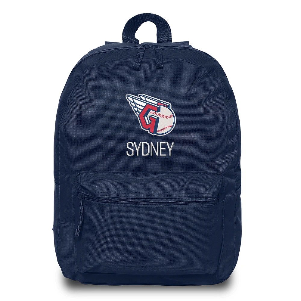 Youth Chad & Jake Navy Cleveland Guardians Personalized Primary Logo Backpack