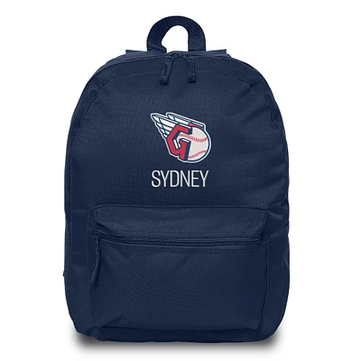 Youth Chad & Jake Navy Cleveland Guardians Personalized Primary Logo Backpack