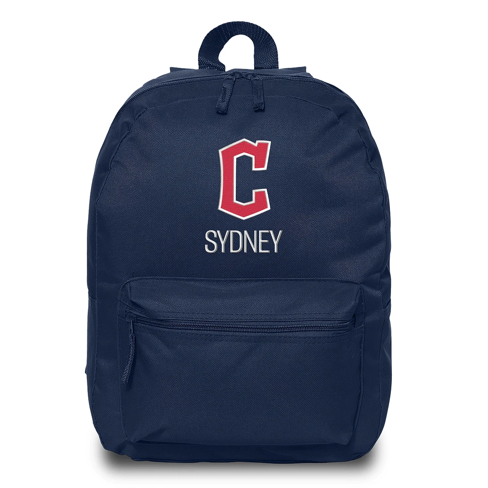 Youth Chad & Jake Navy Cleveland Guardians Personalized Block C Backpack