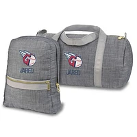 Youth Chad & Jake Gray Cleveland Guardians Personalized Backpack & Duffel Bag Set