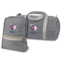 Youth Chad & Jake Gray Cleveland Guardians Personalized Backpack & Duffel Bag Set
