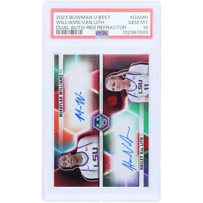 Hailey Van Lith & Mikaylah Williams LSU Tigers Autographed 2023-24 Bowman U Best Dual Auto Red Refractor #DA-MH #4/10 PSA Authenticated 10 Card