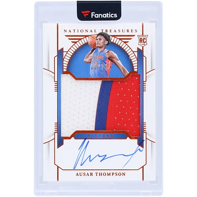 Ausar Thompson Detroit Pistons Autographed 2023-24 Panini National Treasures 3 Color RPA Red #137 #2/75 Rookie Card