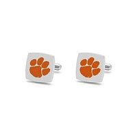 FanDrip Silver Clemson Tigers Cufflinks