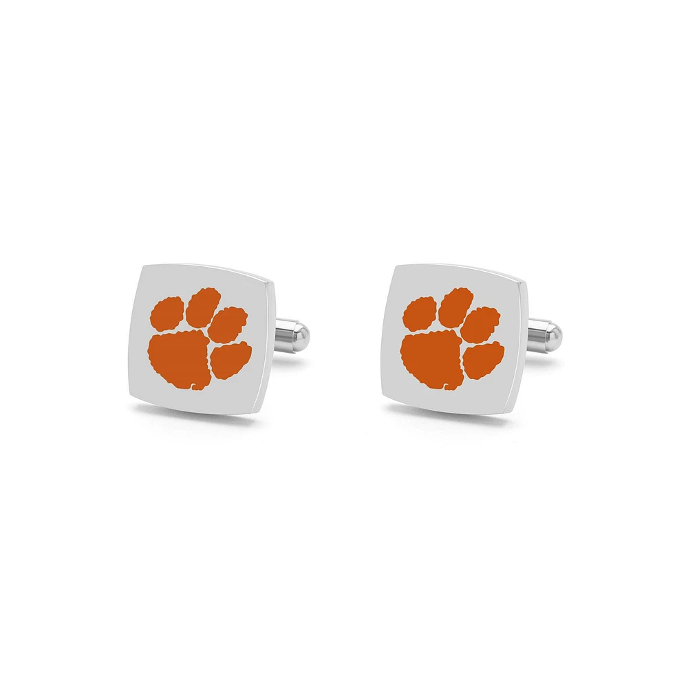 FanDrip Silver Clemson Tigers Cufflinks
