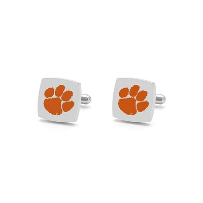 FanDrip Silver Clemson Tigers Cufflinks