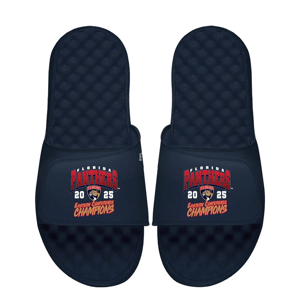 Unisex ISlide Navy Florida Panthers 2025 Eastern Conference Finals Champions Slide Sandals