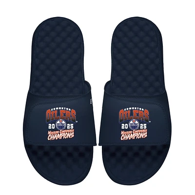 Youth ISlide Navy Edmonton Oilers 2025 Western Conference Finals Champions Slide Sandals