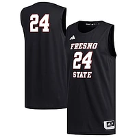 Men's adidas #24 Black Fresno State Bulldogs Replica Basketball Jersey