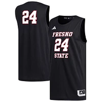 Men's adidas #24 Black Fresno State Bulldogs Replica Basketball Jersey