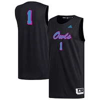 Men's adidas #1 Black Florida Atlantic Owls Replica Basketball Jersey
