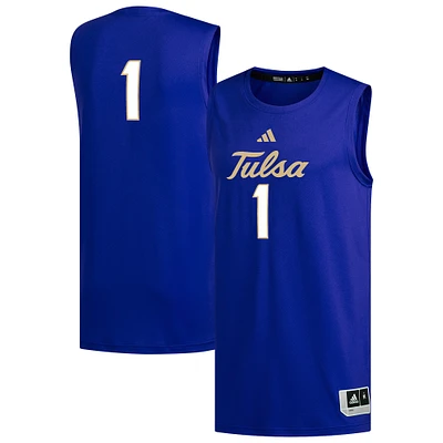 Men's adidas #1 Royal Tulsa Golden Hurricane Replica Basketball Jersey