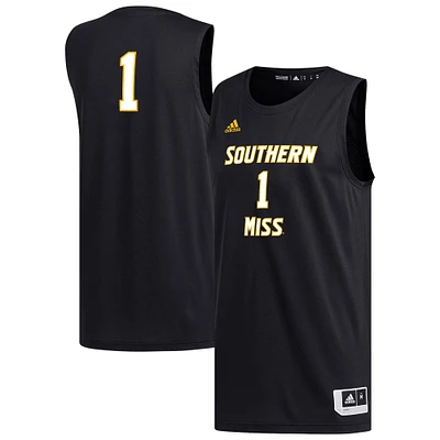 Men's adidas #1 Black Southern Miss Golden Eagles Replica Basketball Jersey