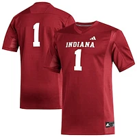 Men's adidas #1 Crimson Indiana Hoosiers Replica Football Jersey