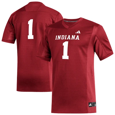 Men's adidas #1 Crimson Indiana Hoosiers Replica Football Jersey