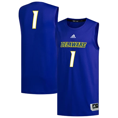 Men's adidas #1 Royal Delaware Fightin' Blue Hens Replica Basketball Jersey