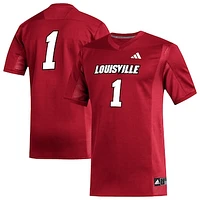 Men's adidas #1 Red Louisville Cardinals Replica Football Jersey