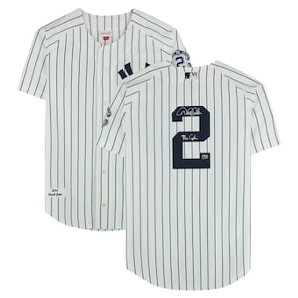 Derek Jeter New York Yankees Autographed White Mitchell & Ness 2014 Authentic Jersey with "The Captain" Inscription
