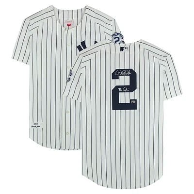 Derek Jeter New York Yankees Autographed White Mitchell & Ness 2014 Authentic Jersey with "The Captain" Inscription
