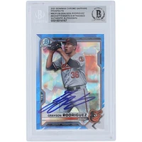 Grayson Rodriguez Baltimore Orioles Autographed 2021 Bowman Chrome Prospects Sapphire #BCP-118 Beckett Fanatics Witnessed Authenticated Card