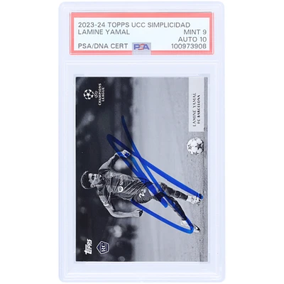 Lamine Yamal Barcelona Autographed 2023-24 Topps UCC Simplicidad #LY PSA Authenticated 9/10 Rookie Card