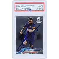 Lionel Messi Barcelona Autographed Topps Chrome UCL #1 PSA Authenticated /10 Card