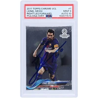 Lionel Messi Barcelona Autographed Topps Chrome UCL #1 PSA Authenticated /10 Card