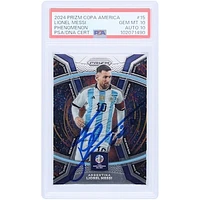 Lionel Messi Argentina National Team Autographed 2024 Panini Prizm Copa America Phenomenon #15 PSA Authenticated 10/10 Card
