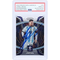 Lionel Messi Argentina National Team Autographed 2024 Panini Prizm Copa America Phenomenon #15 PSA Authenticated Mint 9 Card