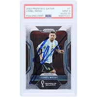 Lionel Messi Argentina National Team Autographed 2022 Panini Prizm World Cup Qatar #7 PSA Authenticated 9/10 Card