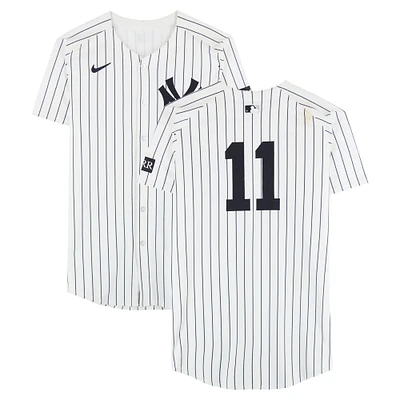 Anthony Volpe New York Yankees Game-Used #11 White Nike Pinstripe Jersey vs. San Diego Padres on May 7, 2025