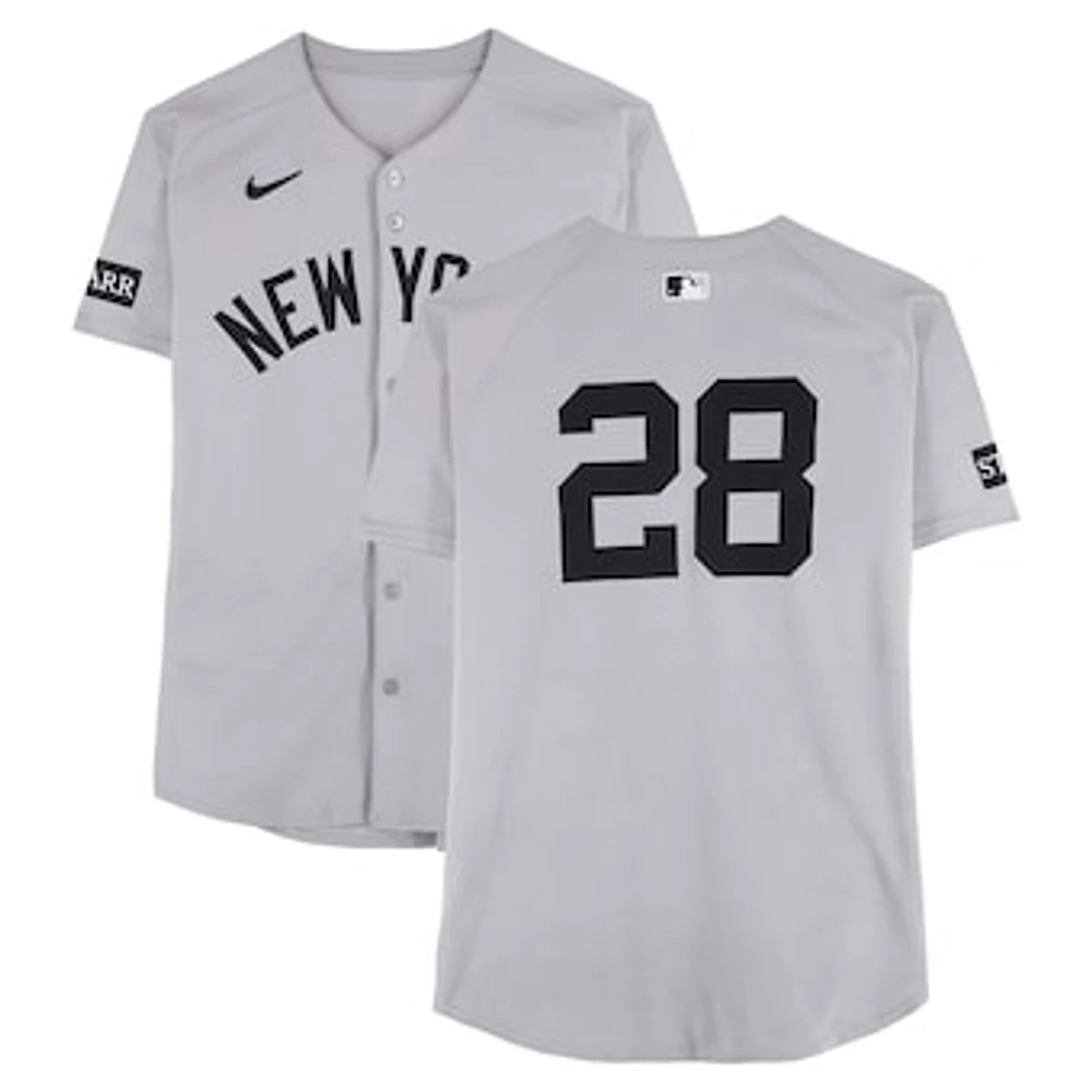 Austin Wells New York Yankees Game-Used #28 Gray Nike Jersey vs. Cleveland Guardians on April 23, 2025