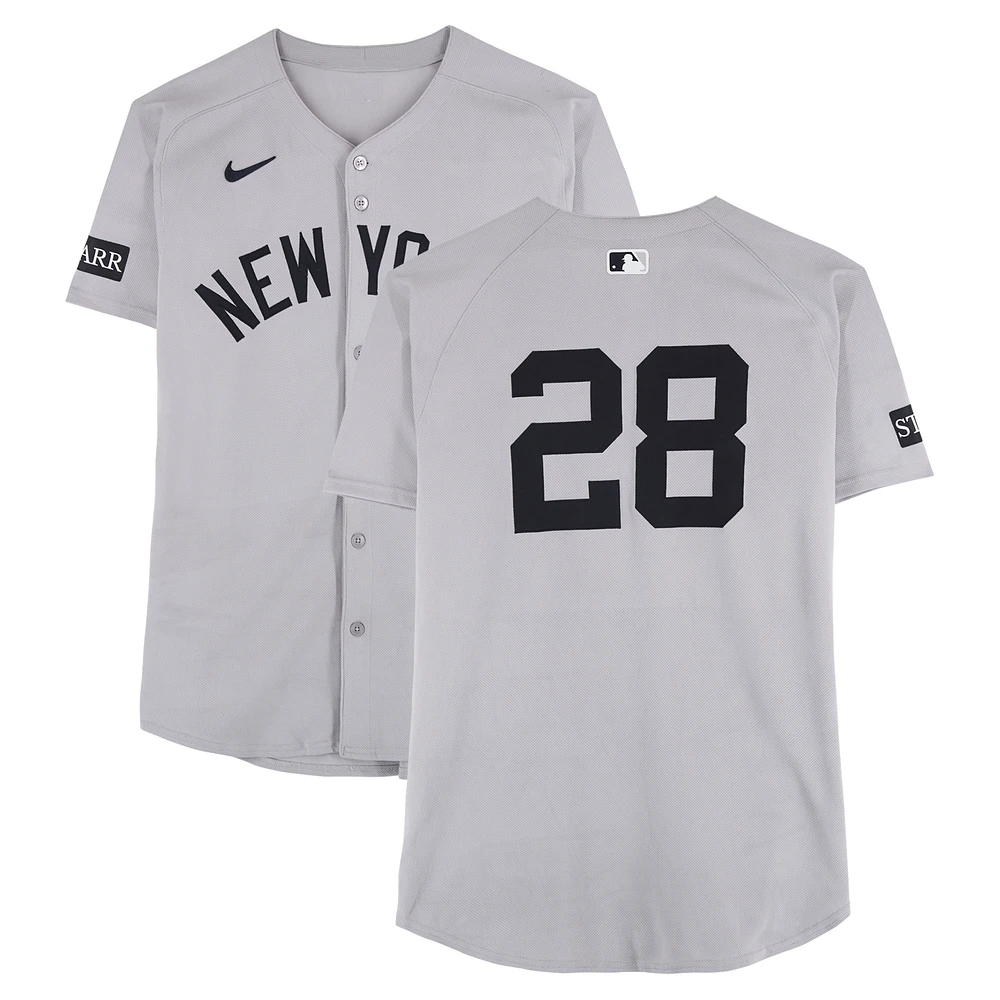 Austin Wells New York Yankees Game-Used #28 Gray Nike Jersey vs. Cleveland Guardians on April 23, 2025