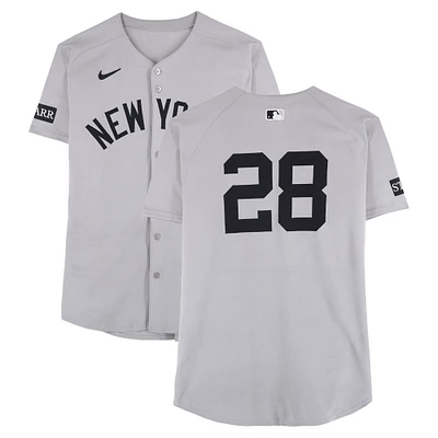 Austin Wells New York Yankees Game-Used #28 Gray Nike Jersey vs. Cleveland Guardians on April 23, 2025