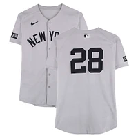 Austin Wells New York Yankees Game-Used #28 Gray Nike Jersey vs. Cleveland Guardians on April 23, 2025