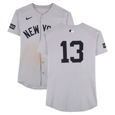 Jazz Chisholm Jr. New York Yankees Game-Used #13 Gray Nike Jersey vs. Cleveland Guardians on April 23, 2025