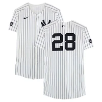Austin Wells New York Yankees Game-Used #28 White Nike Pinstripe Jersey vs. San Diego Padres on May 7, 2025
