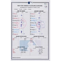 New York Yankees Game-Used Lineup Card vs. Cleveland Guardians on April 23, 2025