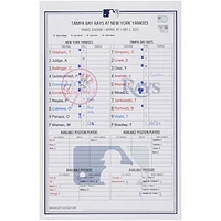 New York Yankees Game-Used Lineup Card vs. Tampa Bay Rays on May 4, 2025